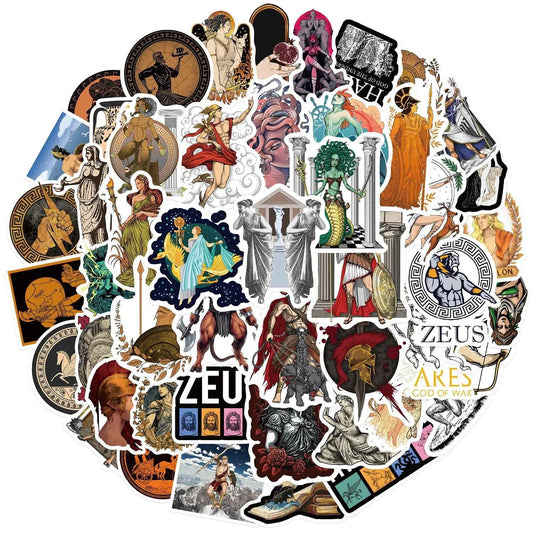 10/50PCS Greek Mythology Graffiti DIY Decorative Luggage Skateboard Water Cup Guitar iPad Waterproof Sticker Kids Toy