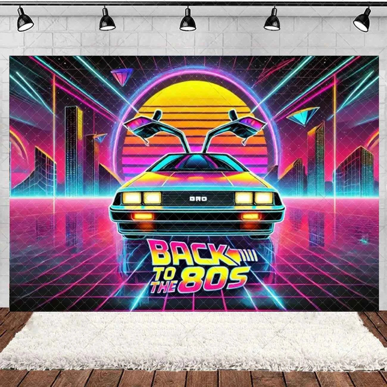 Retro Back to the 70s 80s 90s Backdrop Music Party Decorations Neon Light Graffiti Tapes Disco Background Photo Studio Supplies