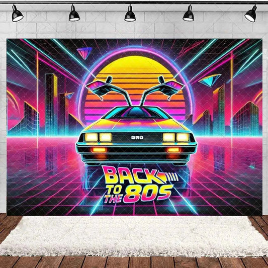 Retro Back to the 70s 80s 90s Backdrop Music Party Decorations Neon Light Graffiti Tapes Disco Background Photo Studio Supplies