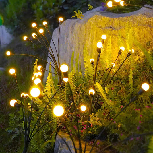 8-Head Solar Firefly Lights LED Solar Outdoor Decorative Garden Lights Waterproof High Flexibility Yard Patio Pathway Holiday