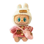 17cm Mini Plush Doll's Clothes Outfit Accessories for Korea Kpop Labubu Dolls Sit Party Overalls Clothing Gift （Only clothes） SS69