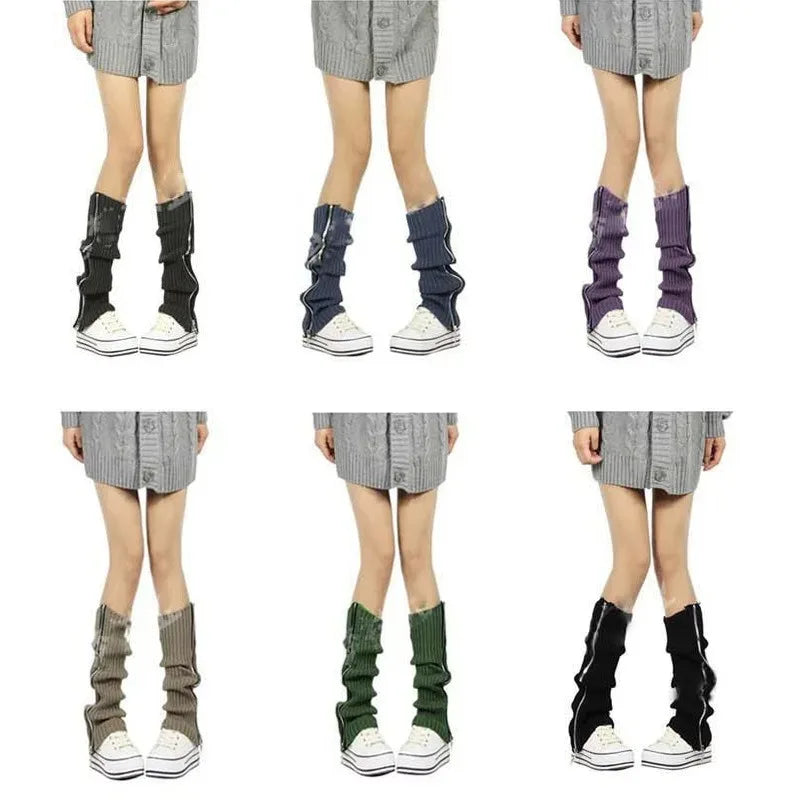 Gothic Women's Striped Leg Warmers Lolita Long Socks Knitted Leggings Japanese Sweets Winter Socks Kawaii Arm Ankle Warmers Y2k SS69