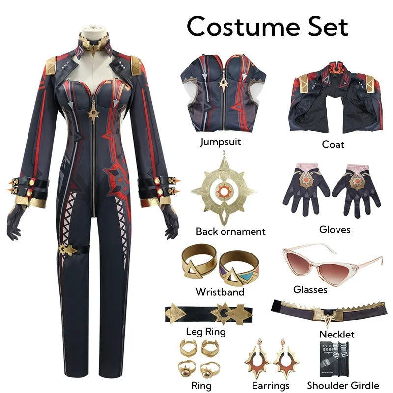 Mavuika Cosplay Costume Game Genshin Impact Uniform Earrings Sunglasses Pyro Archon Natlan God of War Halloween Party Women