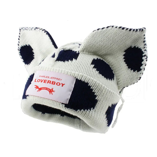 Long fox Ears Knitted Hat Men Women Rabbit Ear Warm Crochet Beanies Kpop Hip Hop Hat Winter Skullies Cap Y2k Christmas Gifty