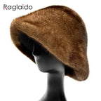 Hot Luxury Women Hat Real Mink Fur Winter Fashionable Woman Bucket Hats Cold Cap Outdoor Warm Snow Fur Bucket Hat Dome Nana hats