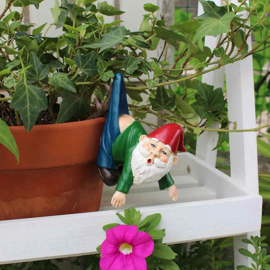 1pcs funny dwarves, dwarves with pants hanging branches, fun flowerpot pendants, resin crafts