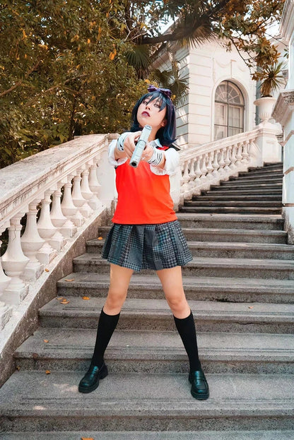 Anime Kakegurui Cosplay Costume Kirari Momobami Uniform Yumeko Sayaka Compulsive Gambler Japanese School Girl Pleated Skirt Suit SS69