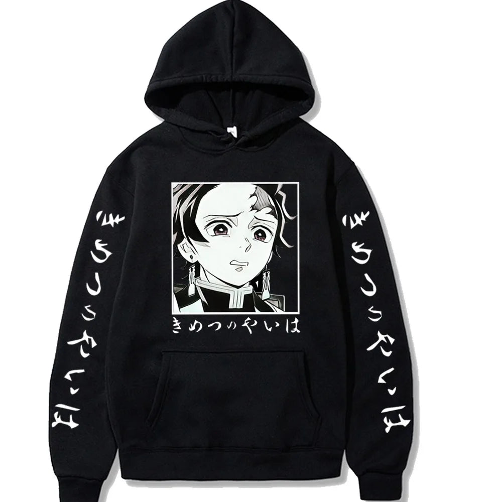 Harajuku Demon Slayer Plus Size Hoodie Kamado Nezuko Graphic Print Women Sweatshirts Long Sleeve Fashion Female Streetwear SS69
