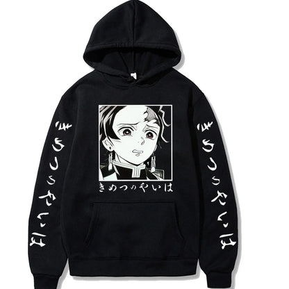 Harajuku Demon Slayer Plus Size Hoodie Kamado Nezuko Graphic Print Women Sweatshirts Long Sleeve Fashion Female Streetwear SS69