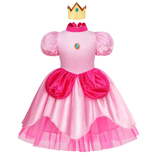 DOCHEER Girls Queen Princess Costume, Puff Sleeve Ball Gown for Birthday