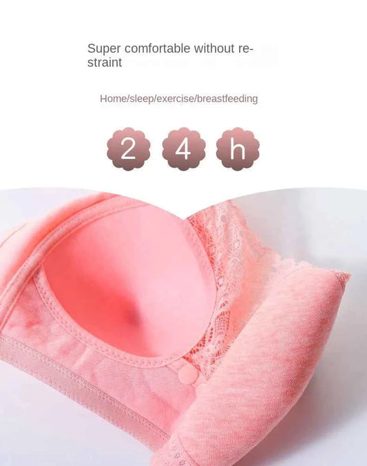 2025 Open front non-underwire maternity bra folding anti-sagging Breastfeeding underwear during pregnancy