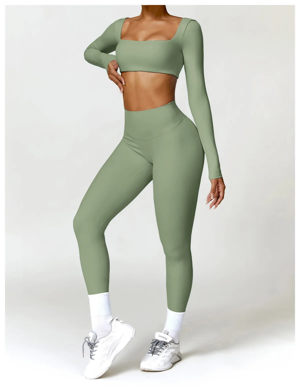 2PCS Yoga Suit Sports Set Women Quick-Drying Gym Set Women Tracksuit Running Workout Long Sleeve Sports Shirt Yoga Clothing SS69