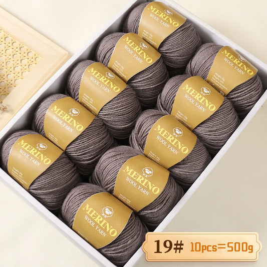 500g of High-Quality 212 Medium-Fine Alpaca Wool Yarn, Suitable for Knitting Sweaters, Scarves, and Hats, 10 Skeins/Pack