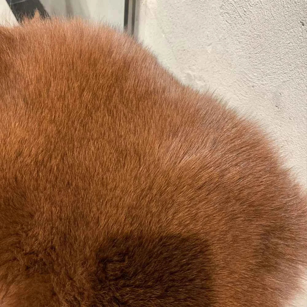 Winter Long Fur Coats Winter Female Natural Fox Fur OutWear Full Pelt Real Fox Fur Jackets with Long Sleeve