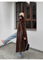 Lautaro Women's Long Faux Mink Fur Coat - Thick Warm Winter Overcoat
