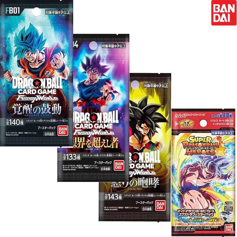 BANDAI DRAGON BALL FB01-06 Booster Packs SUPER CARD GAME Fusion World TCG Collection Card Child Toy