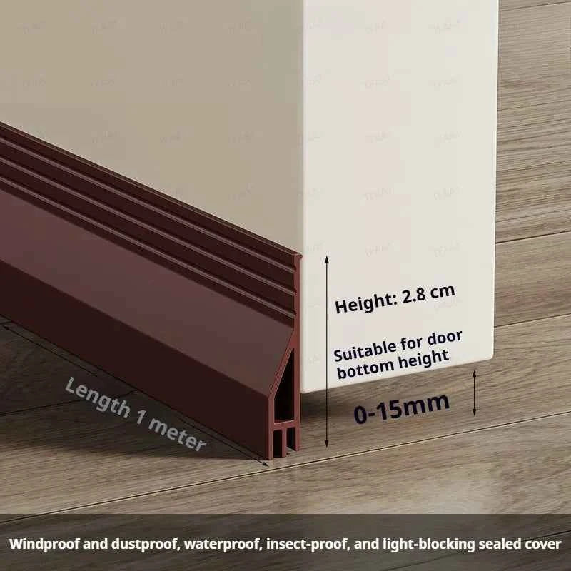 1M TPE Door Bottom Gap Sealing Strip Self-adhesive 3-layer Windproof Anti-Cold Noise Reduction Wearproof Window Weather Strip