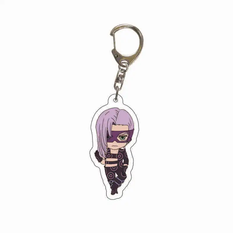Anime Jojos Bizarre Adventure Keychains Cartoon Figure Acrylic Key Ring Kujo Jotaro Ghirga Narancia Bruno Key Chain Fans Gifts
