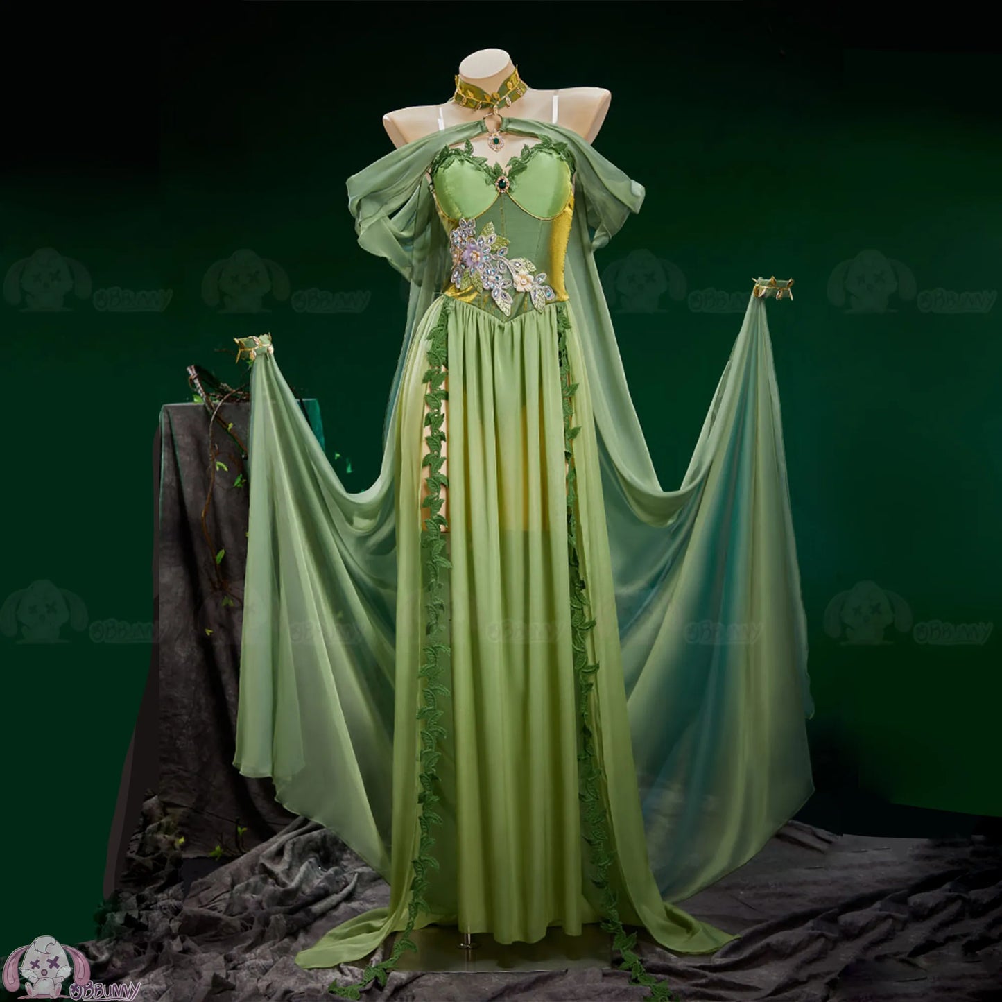 Pamela Lillian Isley Cosplay Ivy Cosplay Costume Doujin Elven Outfit Long Dress Medieval Vintage For Hallowmas Party
