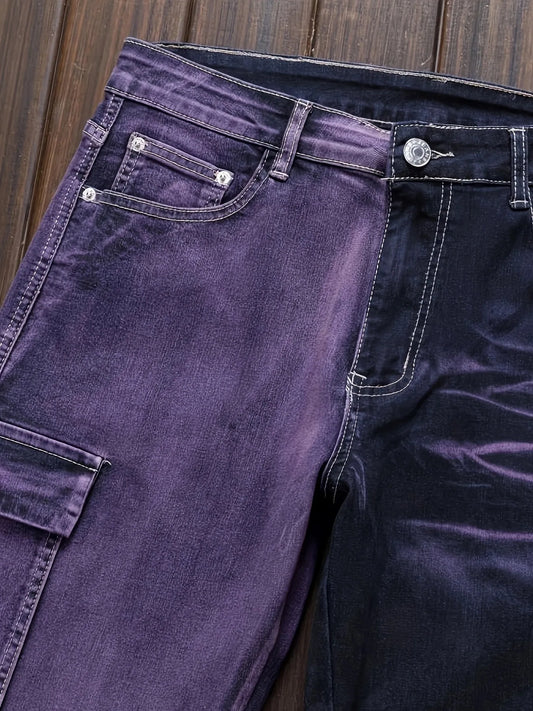 SS69 Men's Distressed Straight Fit Jeans - Vintage Motorcycle Style Denim