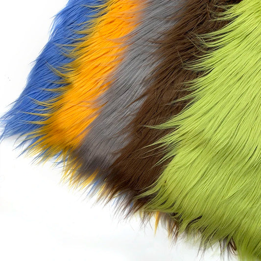 SS69 Faux Fur Fabric 8cm Long Pile 25x45cm Sheet for Cosplay and Patchwork