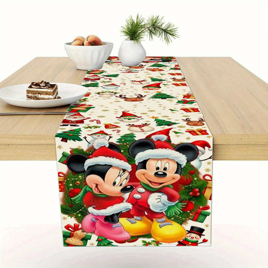 1 Piece of Disney Mickey Mouse Patterned Rectangular Tablecloth, Suitable for Dining Tables, Family Gatherings, Home Decoration, Christmas Decoration