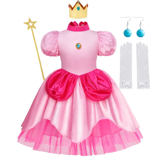DOCHEER Girls Queen Princess Costume, Puff Sleeve Ball Gown for Birthday