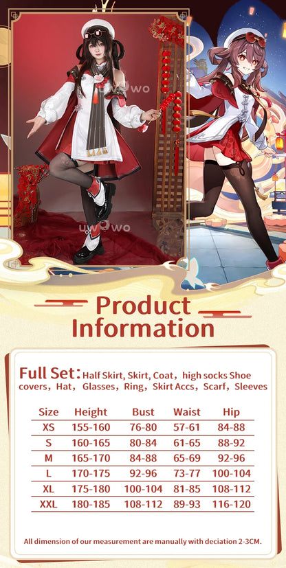 UWOWO Hutao Cosplay Collab Series: Game Genshin impact Hutao Cherries Snow Laden outfit Lantern Rite Cosplay Costume