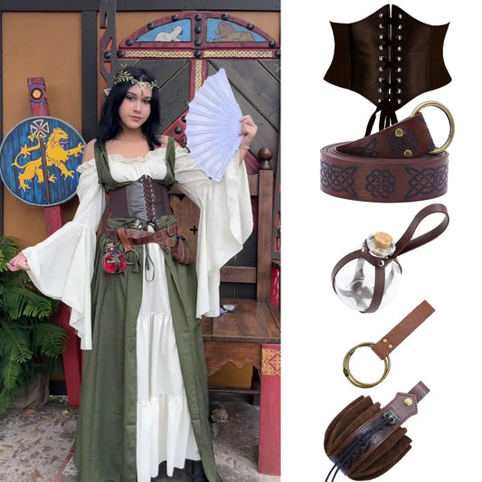 Women's Century Performance Costume Suit For Halloween Cosplay Viking Clothing Accessories Stage Props Victorian Dress SS69