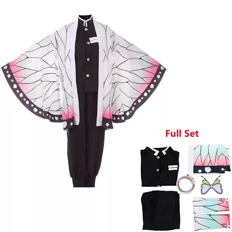 Kochou Kanae Cosplay Costume Set - Kimetsu No Yaiba Anime Outfit