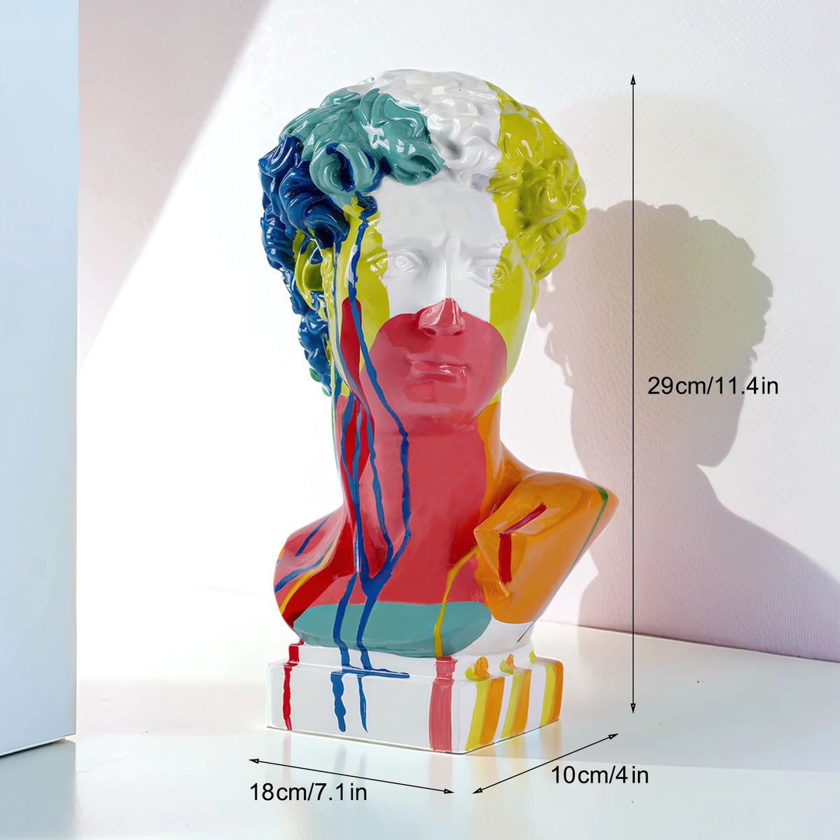GUGUGUHOME David Head Resin Bust Sculpture, Modern Abstract Art Statue