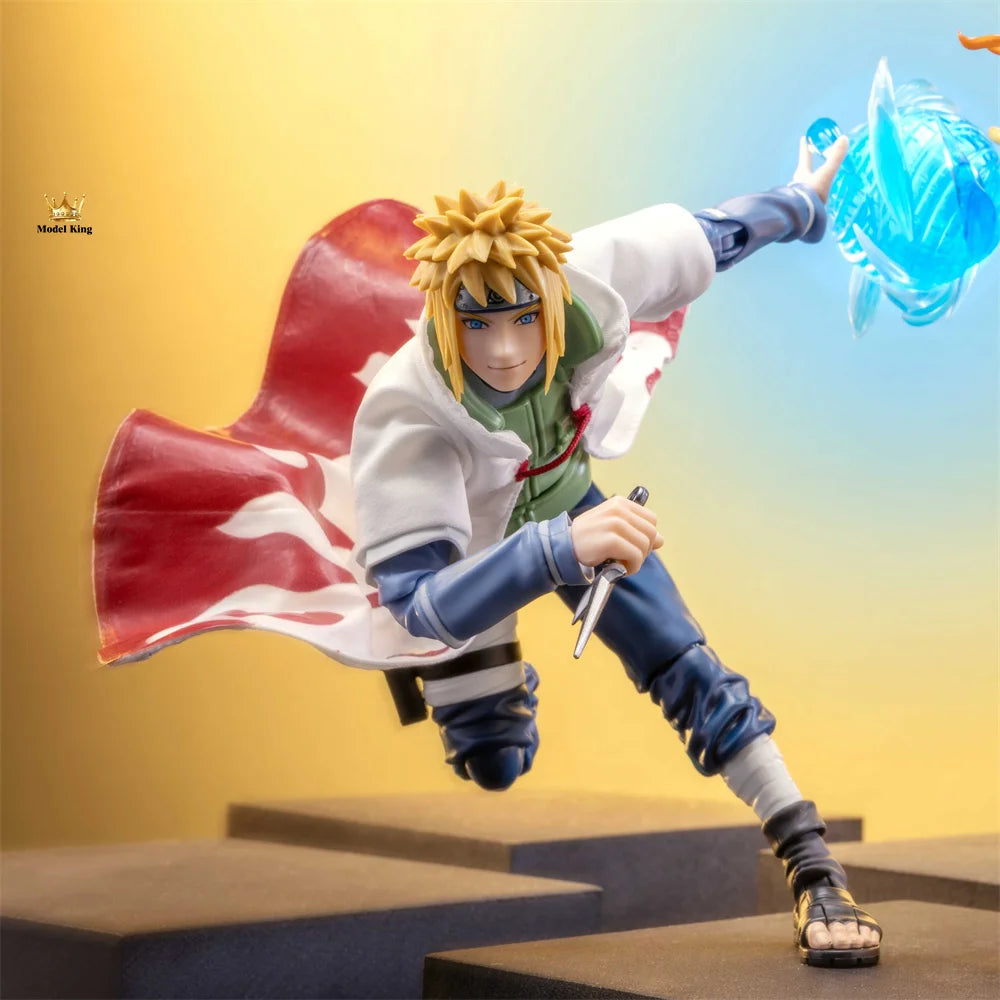 Handmade 1/12 NARUTO The Fourth Hokage Namikaze Minato SHF 2.0 Cloth Cloak Accessory Anime Action Figures Body Model Toys SS69