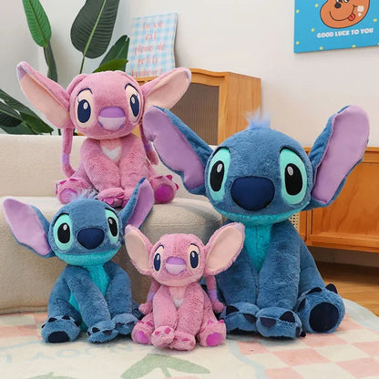 40/50CM Anime Cartoon Disney's Lilo & Stitch Kawaii Girl Plush Dolls Cute Angel Large Plush Toys Girl's Christmas Birthday Gifts SS69