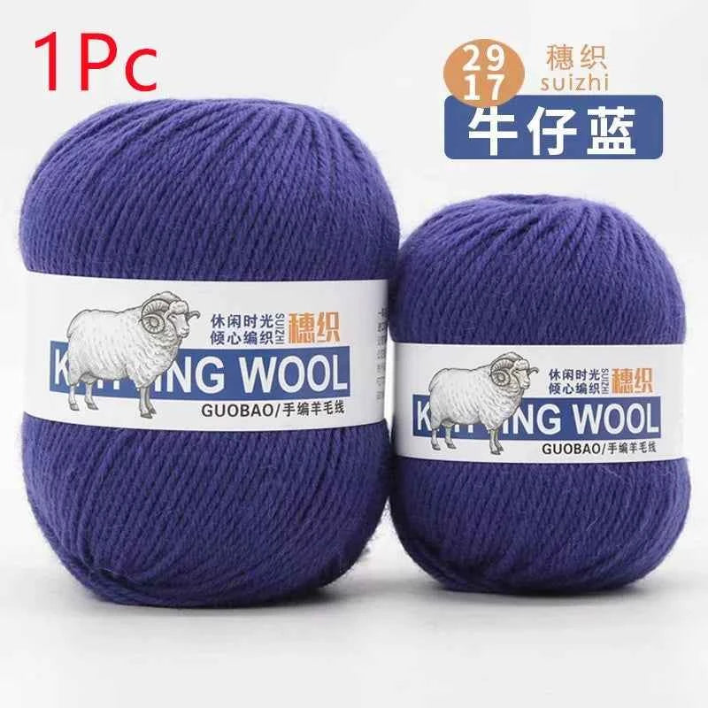50g/Ball 100% Wool Yarn Pure Merino Thick Thread For Hand Knitting Scarf Sweater DIY Doll Woven Material