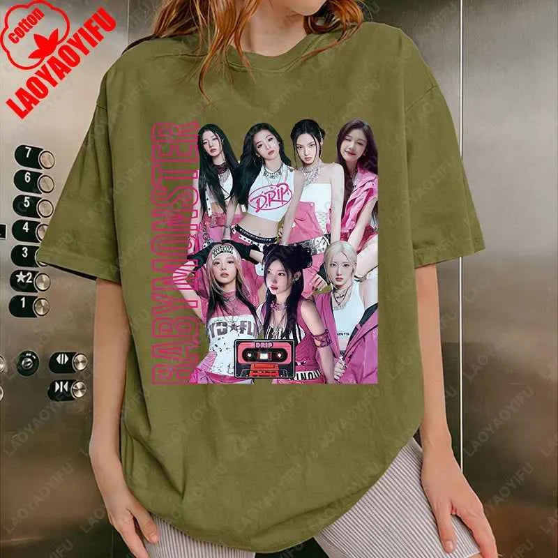 BabyMonster World Tour 2025 Sweatshirt Hello Monsters KPOP Fan Tshirt Men Women Cotton Casual Fashion Tees All Match Adult Tops