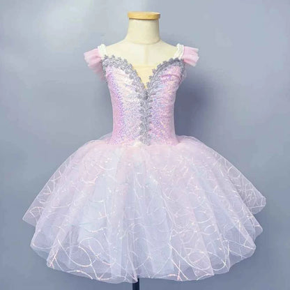 Purple Pink Children Ballet Girls Dance Skirt Kids Sequin Professional Ballet tulle Tutu Ballerina Dress Performance Clothing