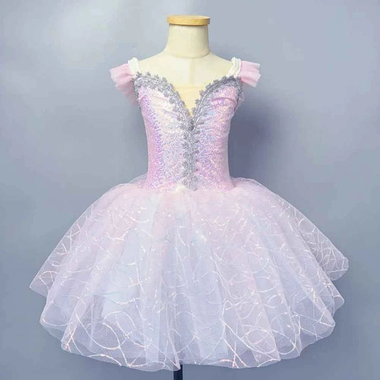 Purple Pink Children Ballet Girls Dance Skirt Kids Sequin Professional Ballet tulle Tutu Ballerina Dress Performance Clothing