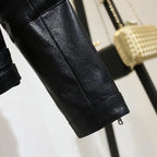 Chic Floral Sequined Embroidery Faux Leather Jacket Short Locomotive PU Coat Diamonds Beaded Turn Down Collar Zippers Streetwear SS69