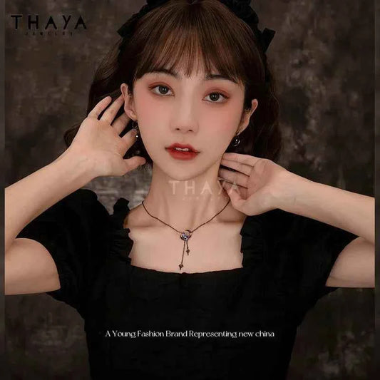 Thaya New Trendy Original Design Women Necklaces Vintage Women Chorker Fashion Pendant Necklace For Women Crystal Party Jewelry