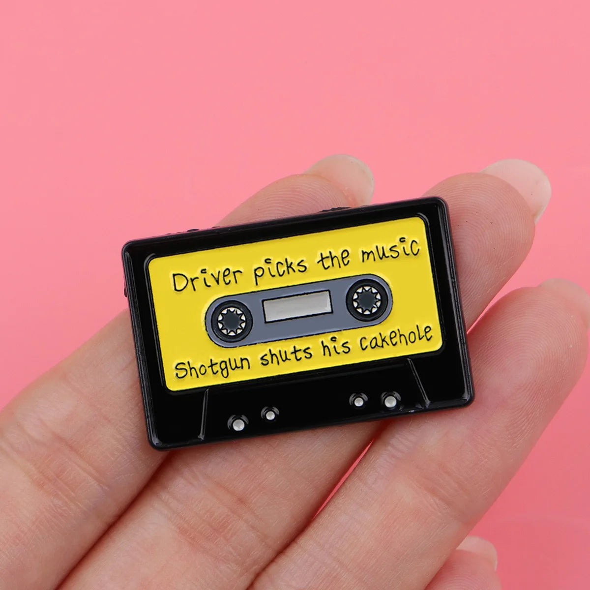 Vintage Cassette Tape Enamel Brooch Pin Retro 80s 90s