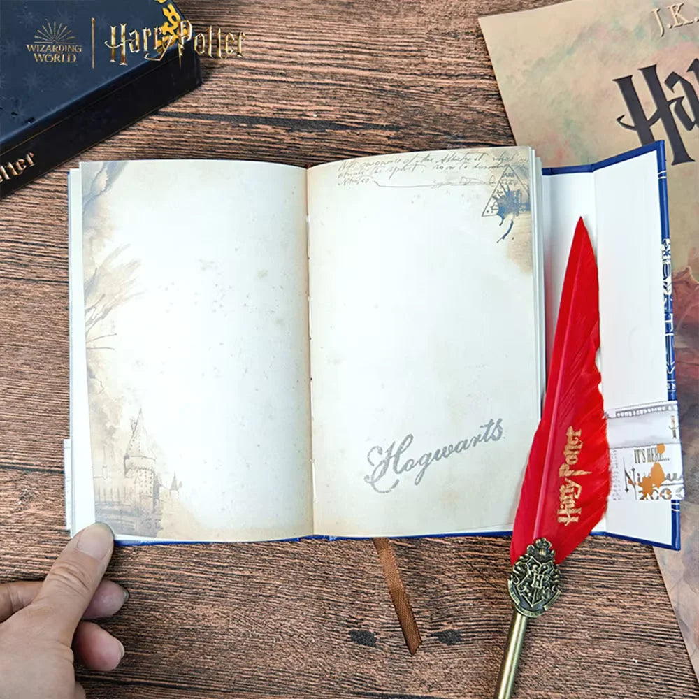 Authentic Harries Potters Peripheral Retro Notebook Magic Academy Hogwarts Slytherin Portable Notebook School Student Stationery