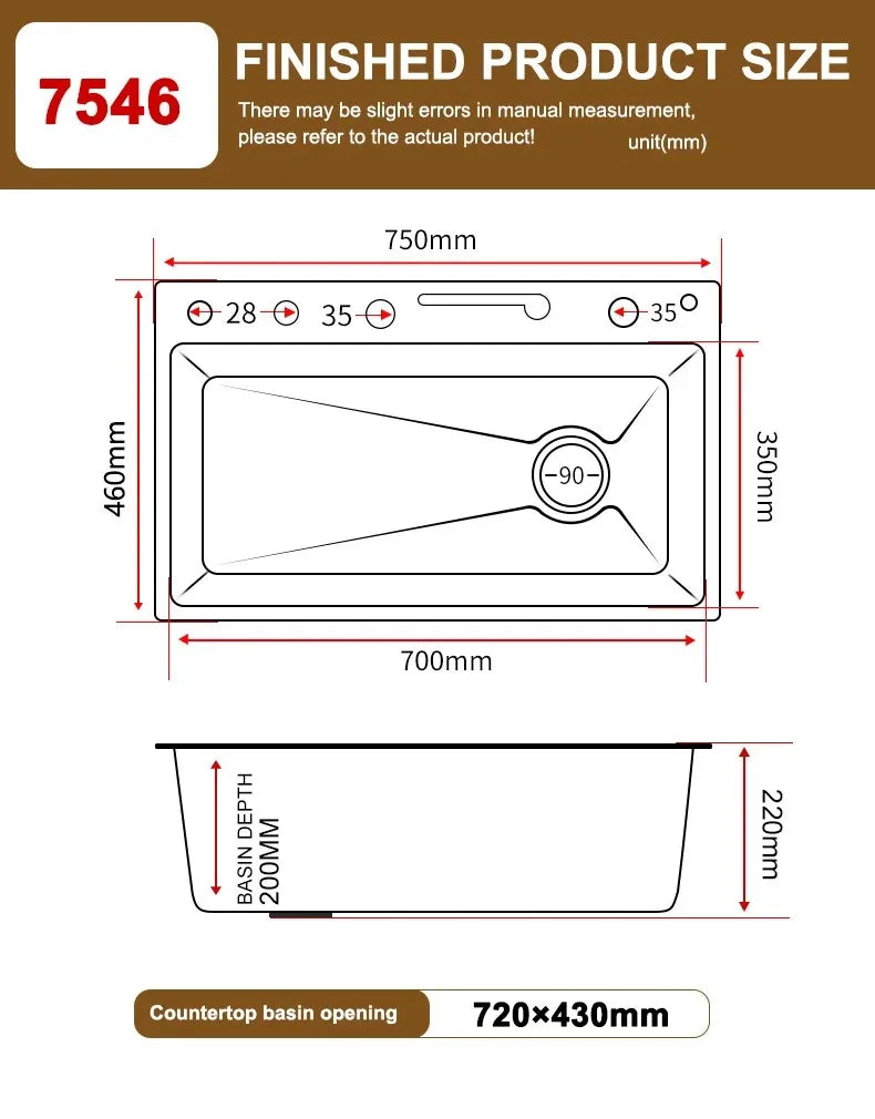 BOSX Stainless Steel Kitchen Sink with Waterfall Faucet