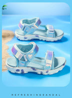 Girls' LED Sandals - Hook & Loop Closure, Anti-Slip EVA