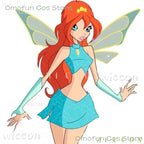 Anime Club Cartoon Princess Bloom Cosplay Shiny Skirt Adult Women Girls Style Clothes Halloween Party Dress-up Blue Suit