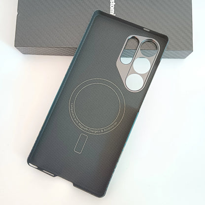 Genuine Aramid Carbon Fiber Magsafe Case For Samsung Galaxy S25 Ultra Matte Sunset Moonrise Bulletproof Magnetic Hard Thin Cover SS69