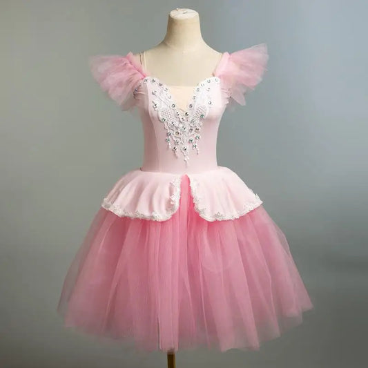 UHYTGF Blue Long Ballet Tutu Dress for Girls and Women Dance Performance