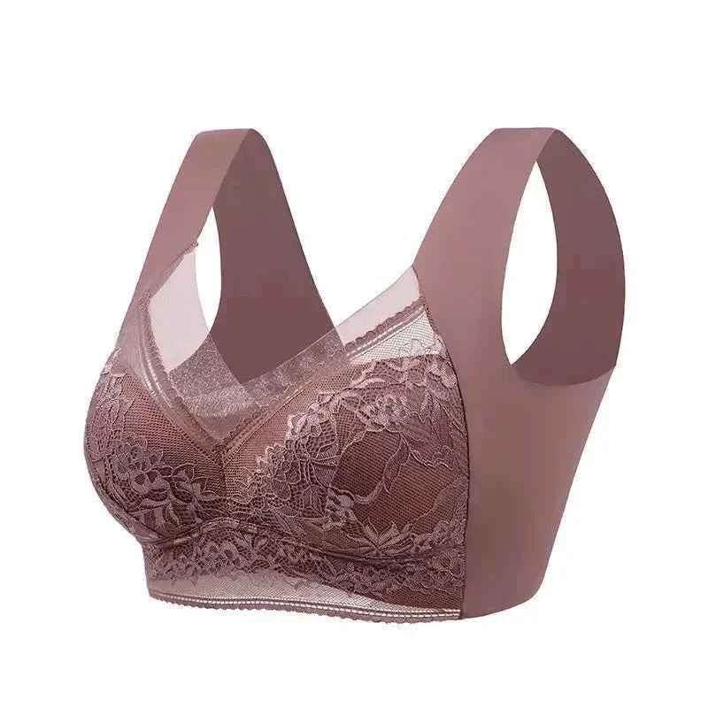 L-6L Women Large Bra Push Up Ice Silk Seamless Upper Bralette Lace Wireless Summer Bras Top Lingerie Underwear Brasieres Mujeres