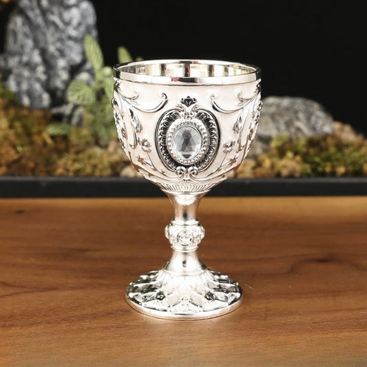 SS69 Vintage Medieval Goblet Hand Engraved Metal Wine Glass Home Bar Decor