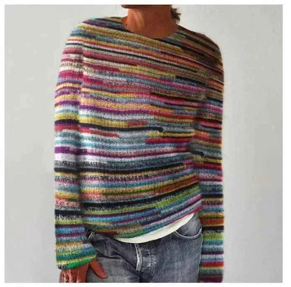 Spring Knitted Women's Sweater O-neck Long Sleeve Casual Loose Sweater Elegant Trendy Print Female Winter Fashion Ladies Clothes