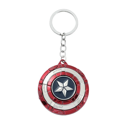 Marvel Captain America Shield Keychain Fun Rotate Relieve Anxiety Toy Keyring Avengers Car Bag Key Holder SS69 6.69 Keychain 2